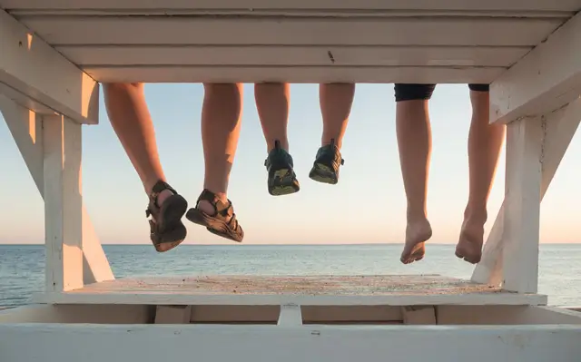 Kids sitting on bench
