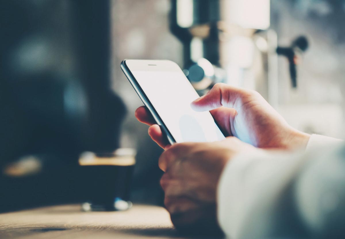 person using smartphone