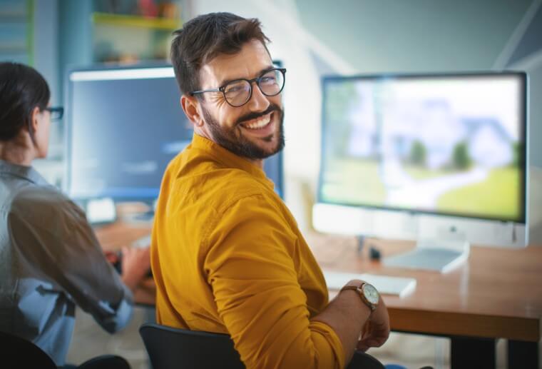 Man in office
