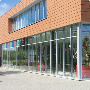 Brick exterior of retail space