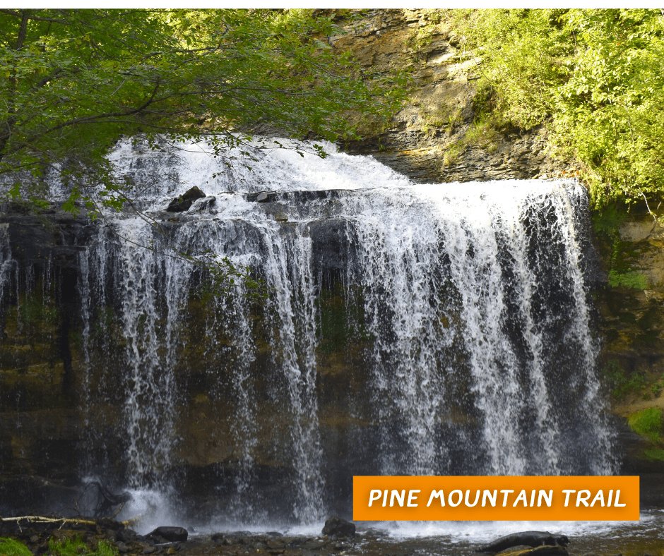 Pine Mountain Trail waterfall, Cascade falls