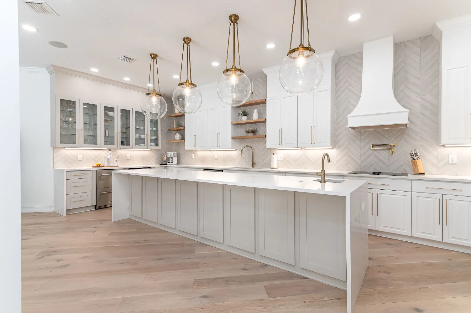 a large white kitchen