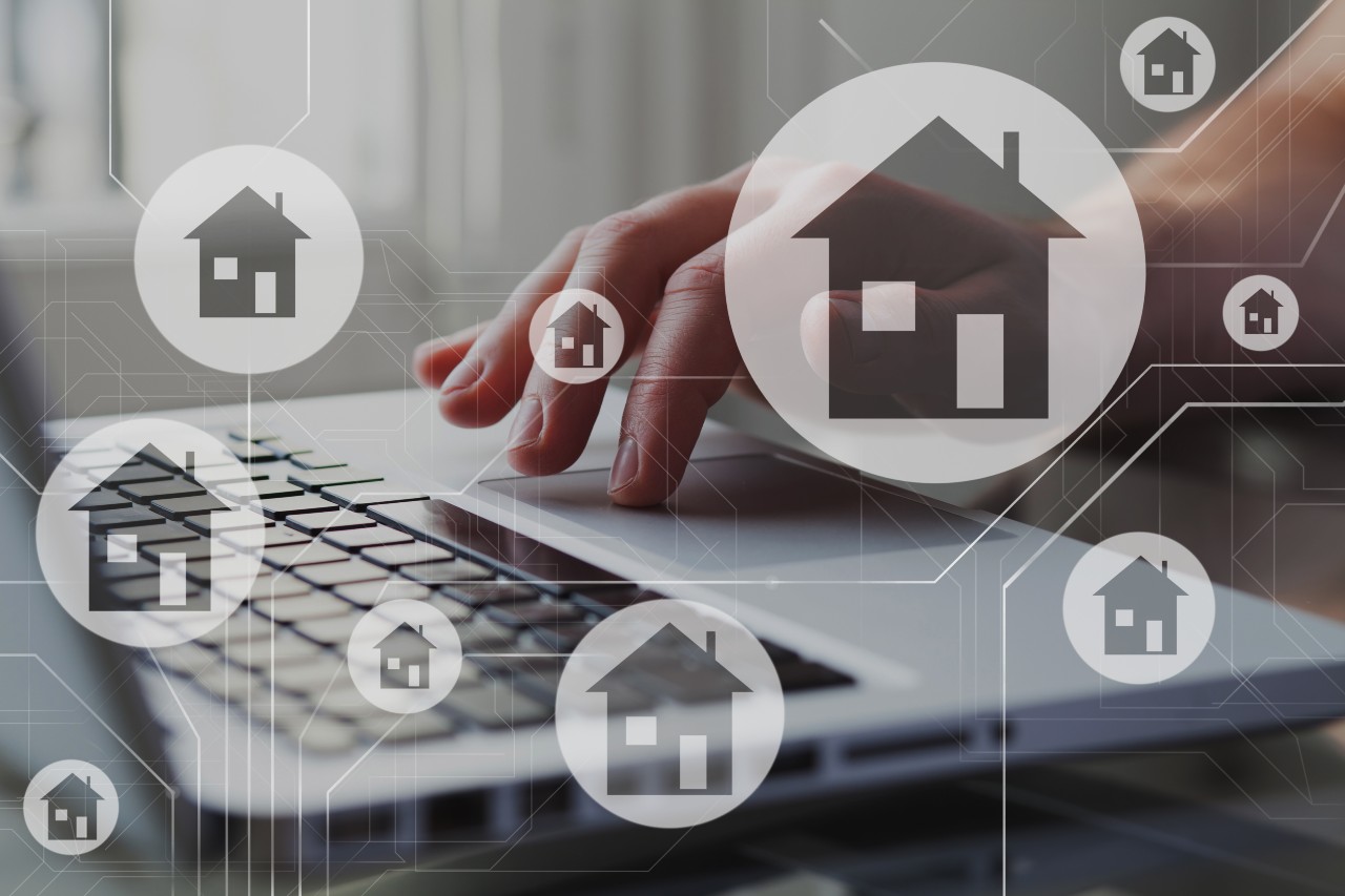 Person search, compare and select proper rent apartment in laptop.