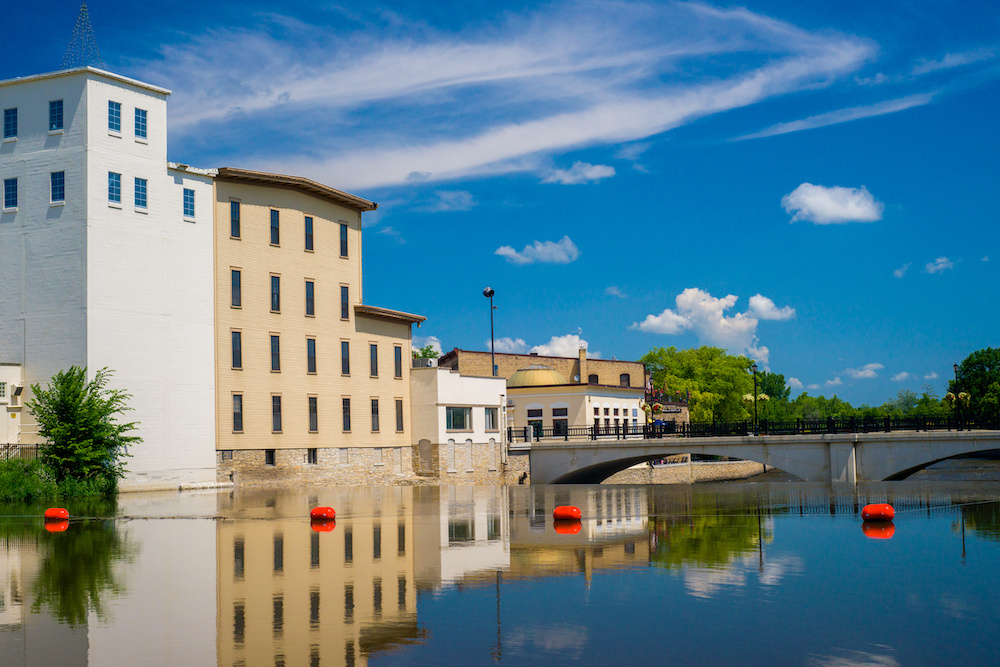 Buildings on River in Northfield, MN