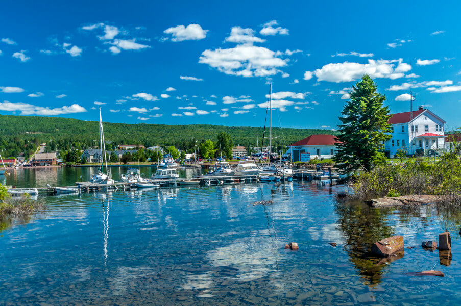 Boats and Harbor in Grand Marais, MN