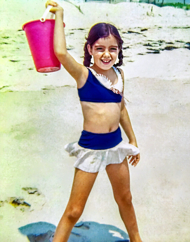 Benee age 8 in North Beach