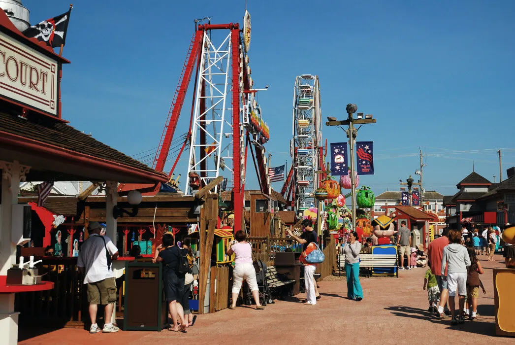 Rides and games at a fair in South Long Beach Island