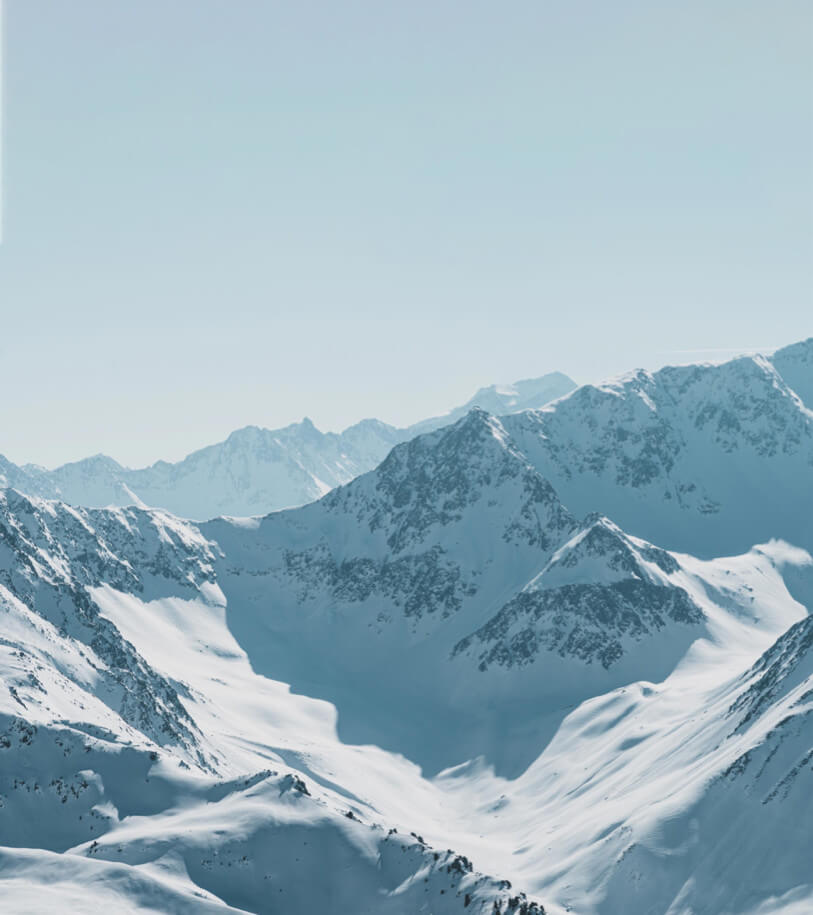 mountains in the snow