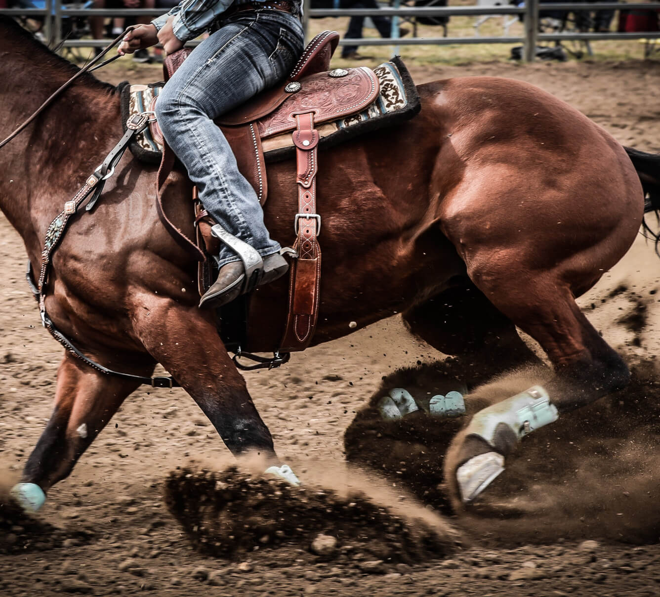 man is horseback riding on rodeo