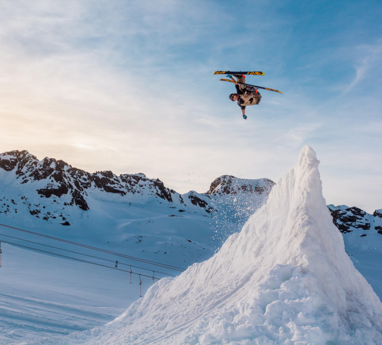 someone doing a flip on the ski