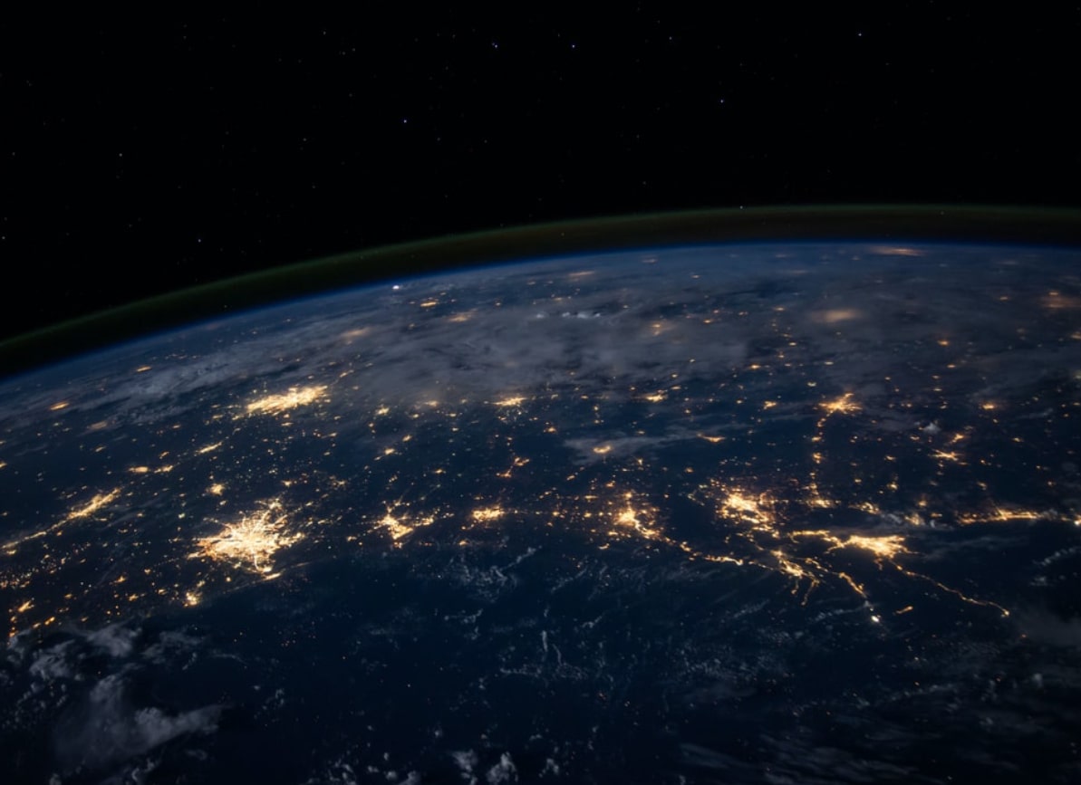 Earth night view from the space