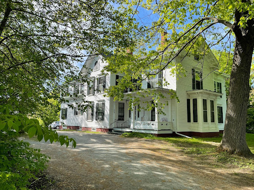 white home with trees