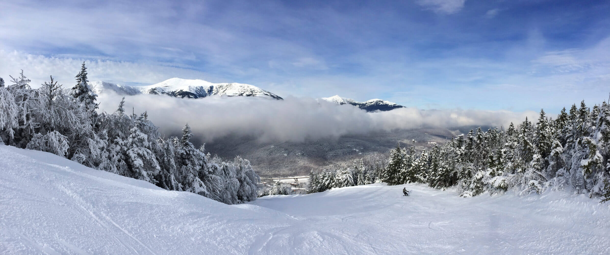 Snowy slope in the mountains
  