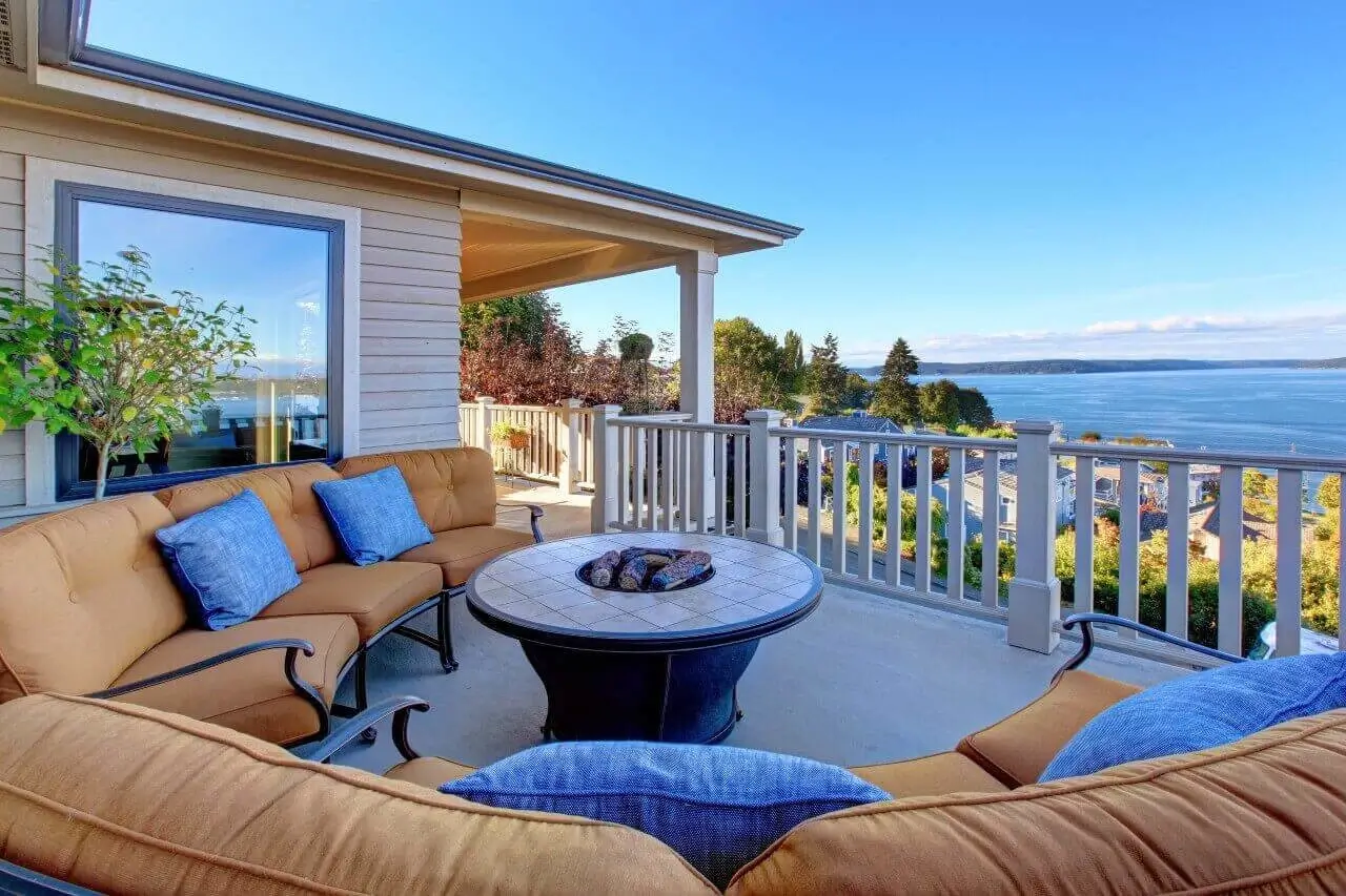 Cozy patio area with Puget Sound view
