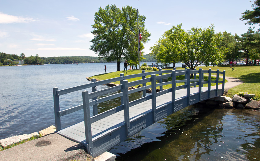 Bridge crossing shallow water