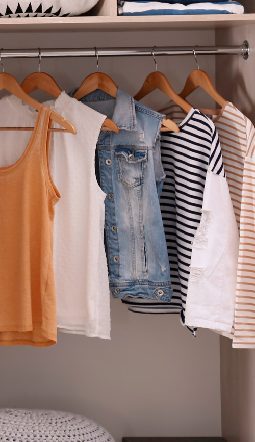 Clothing in closet