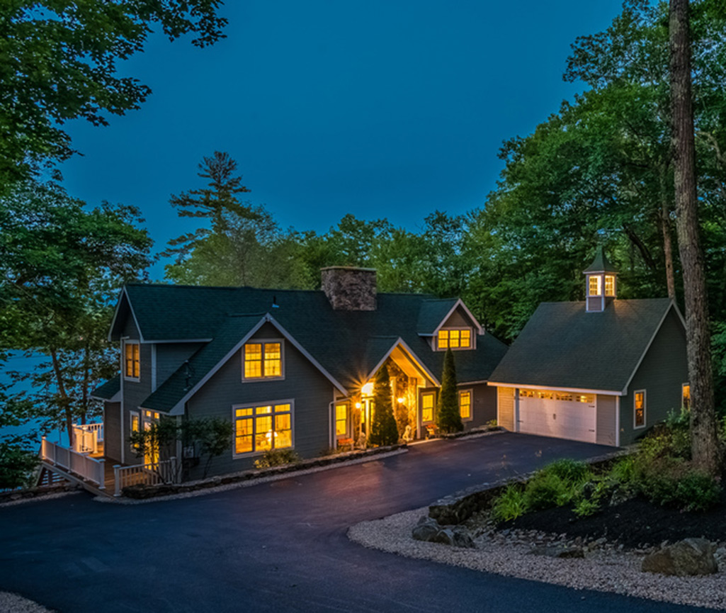 Residential home around sunset