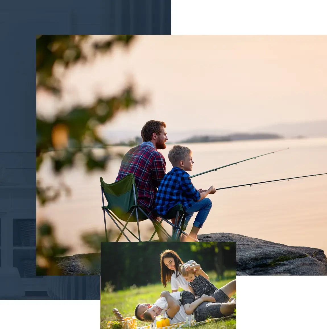 father and son fishing