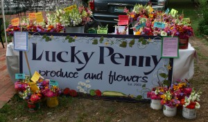 Lucky Penny sells flowers at the Lewes Farmers Market