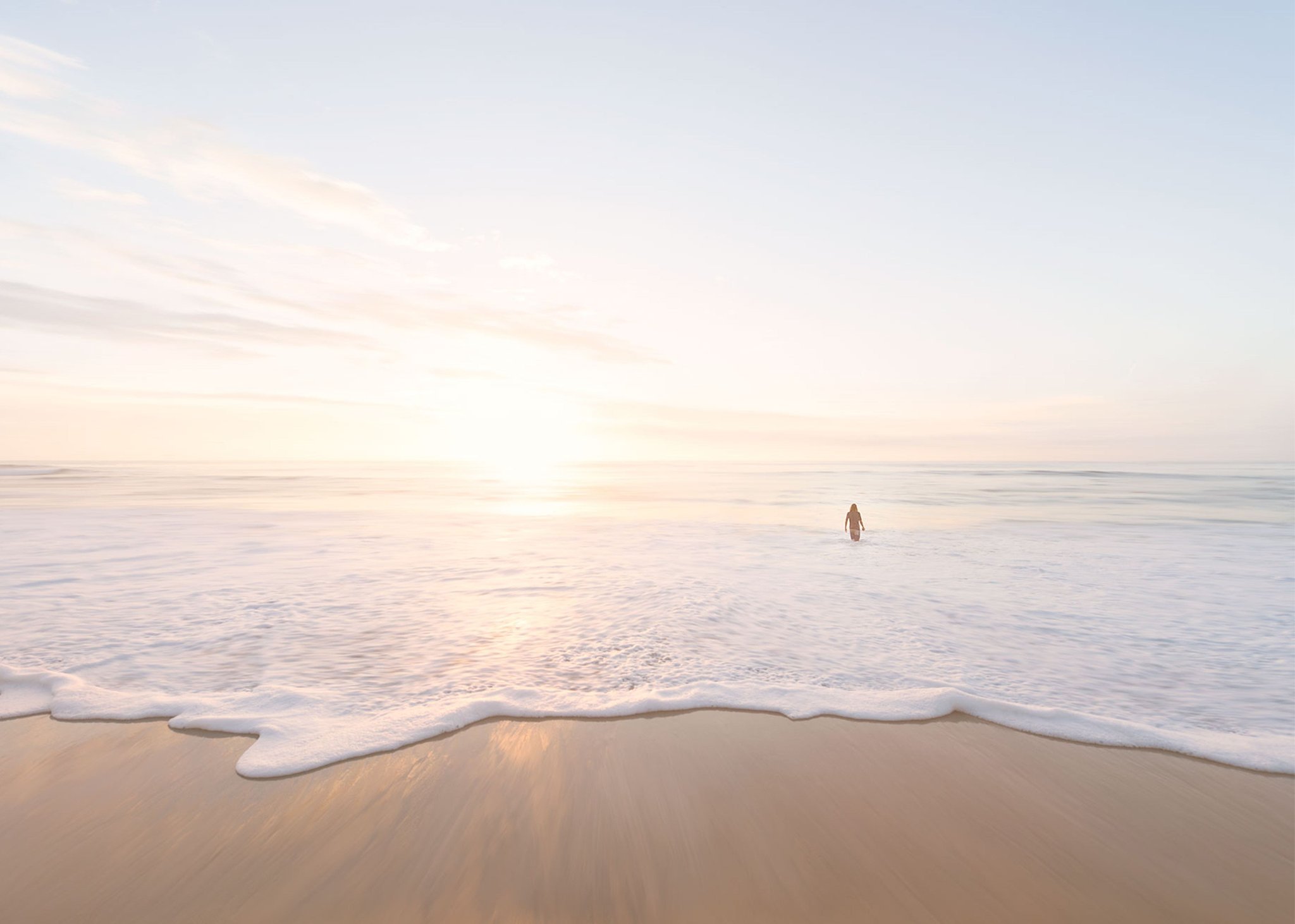 Beach and Ocean View at Sunset