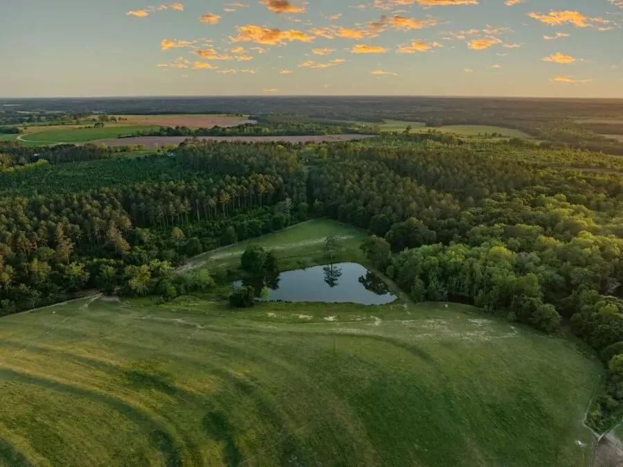 Land from the drone view