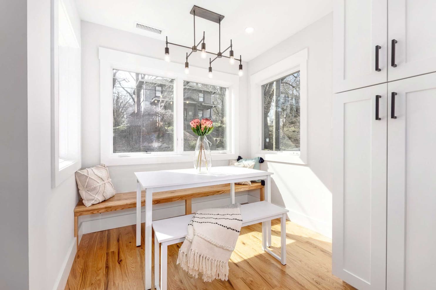 White breakfast nook