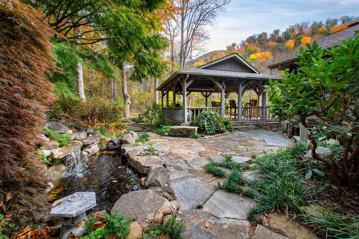 House with waterfall