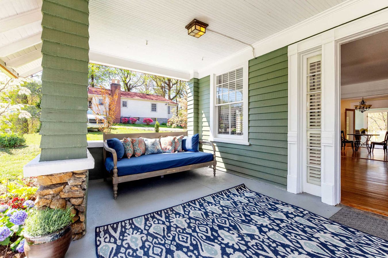 Bench on front porch