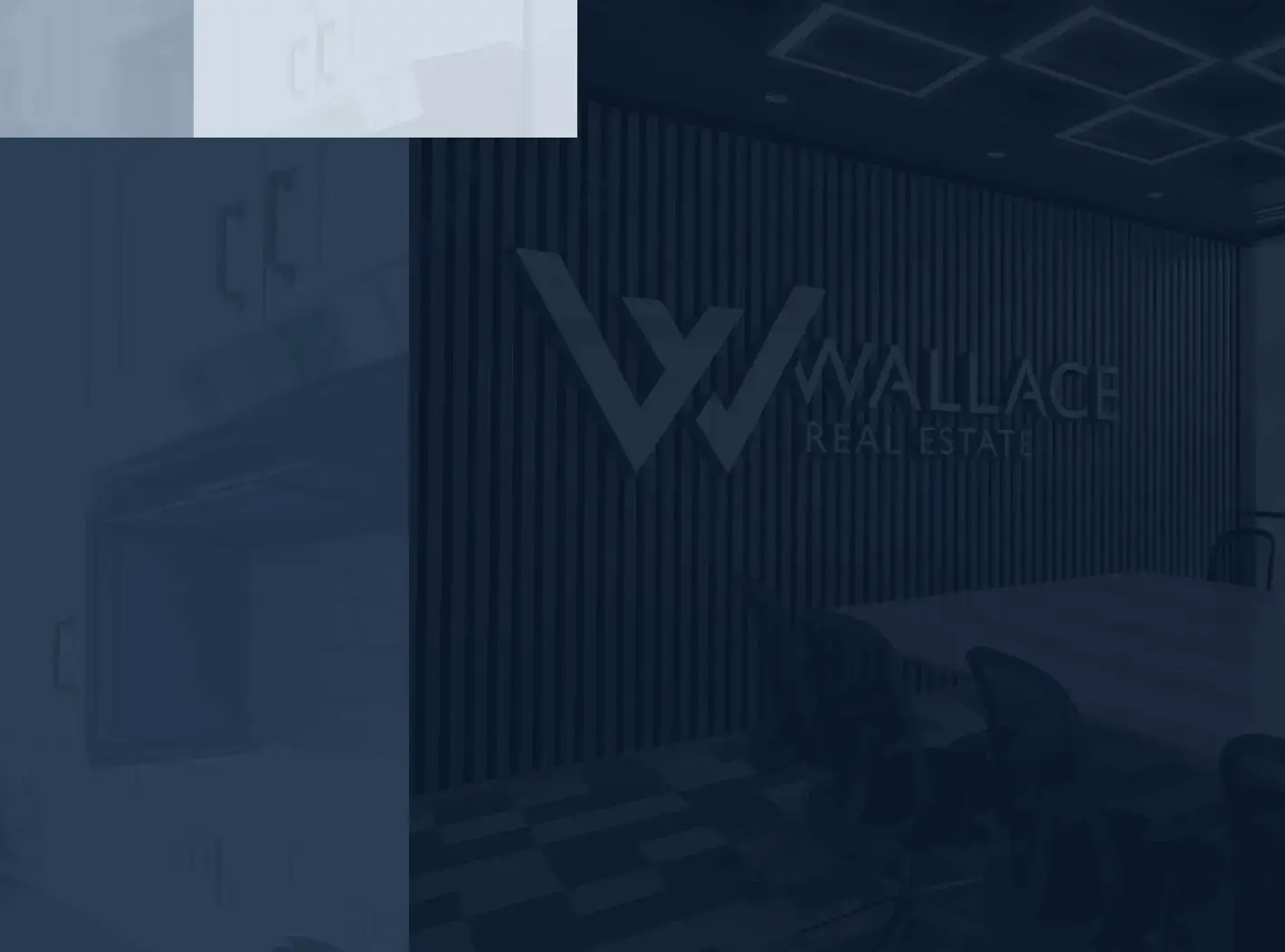 Wallace office with two overlays - blue and light blue