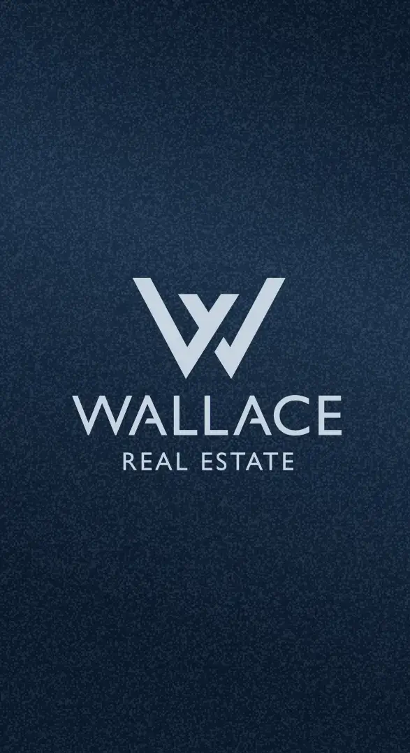 Relocation card with blue background and Wallace Real Estate Logo