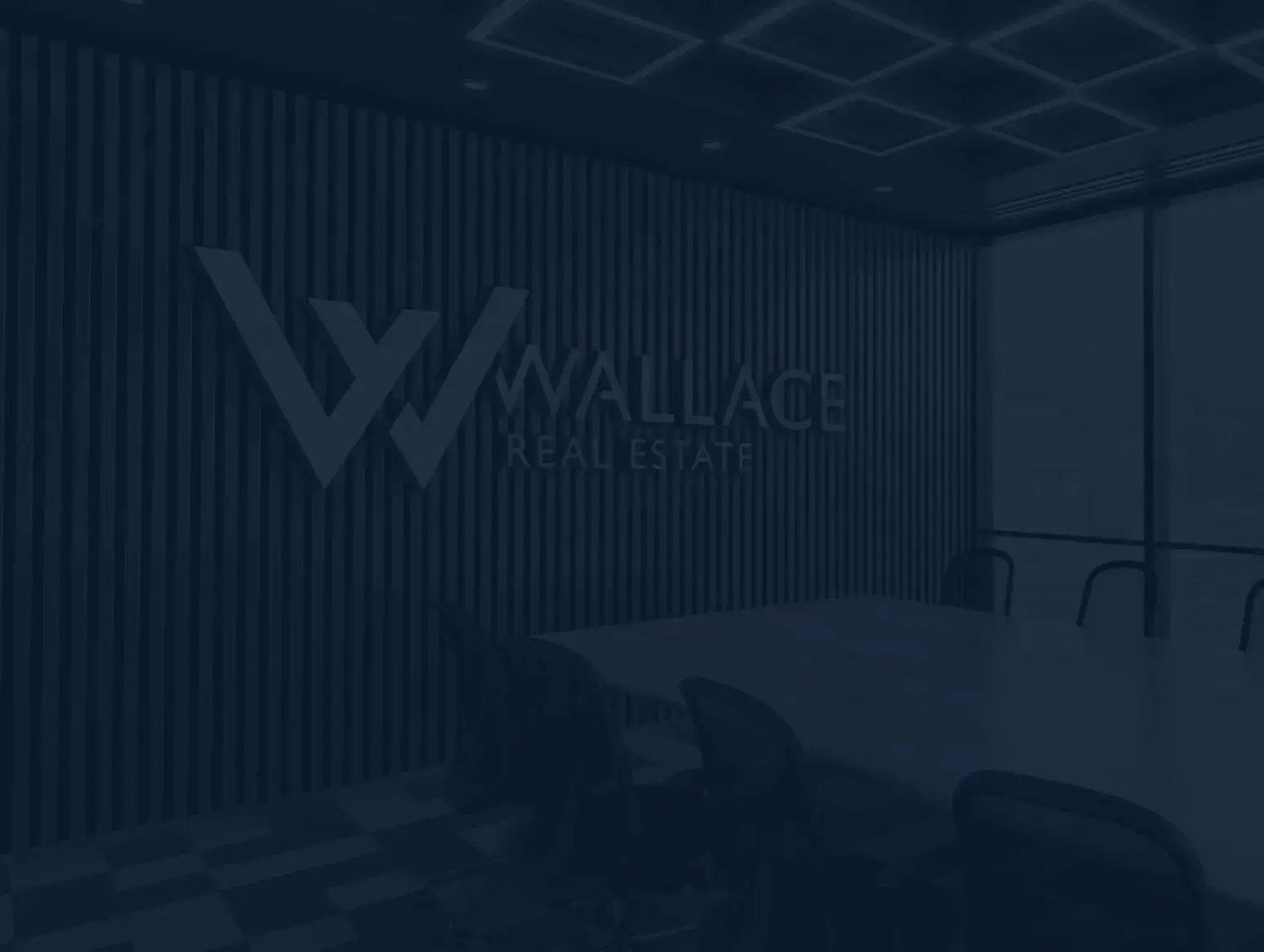 Picture of the Wallace Real Estate Office with a blue overlay