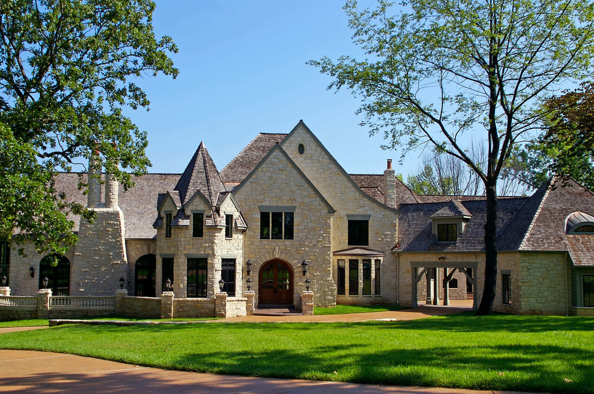 exterior of large mansion