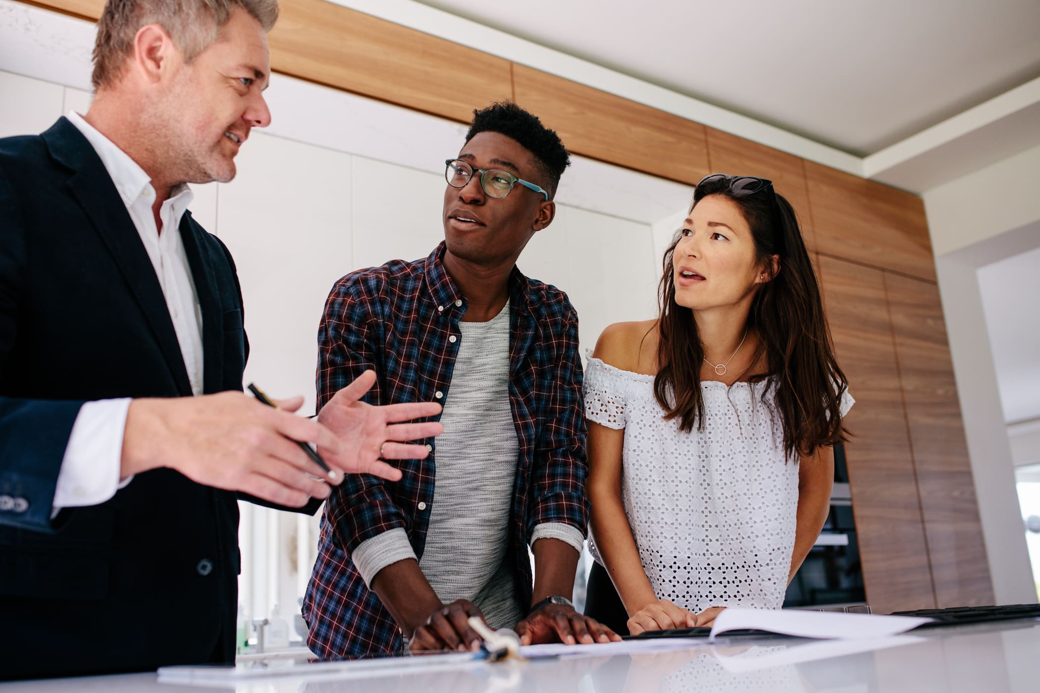 Couple having consultation with a realtor