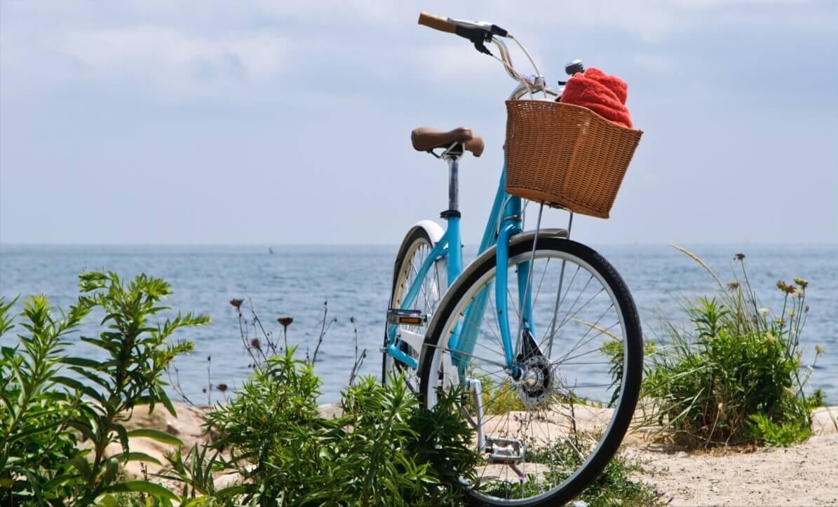 a bike on the oceanfront on Cape Cod