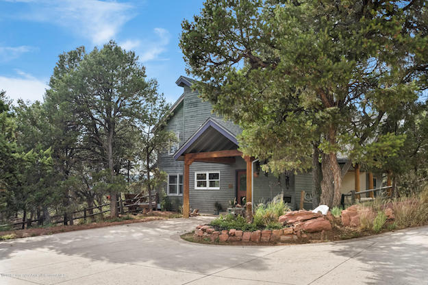 Driveway and front exterior of 155 Maroon Mesa Road, Carbondale, CO.