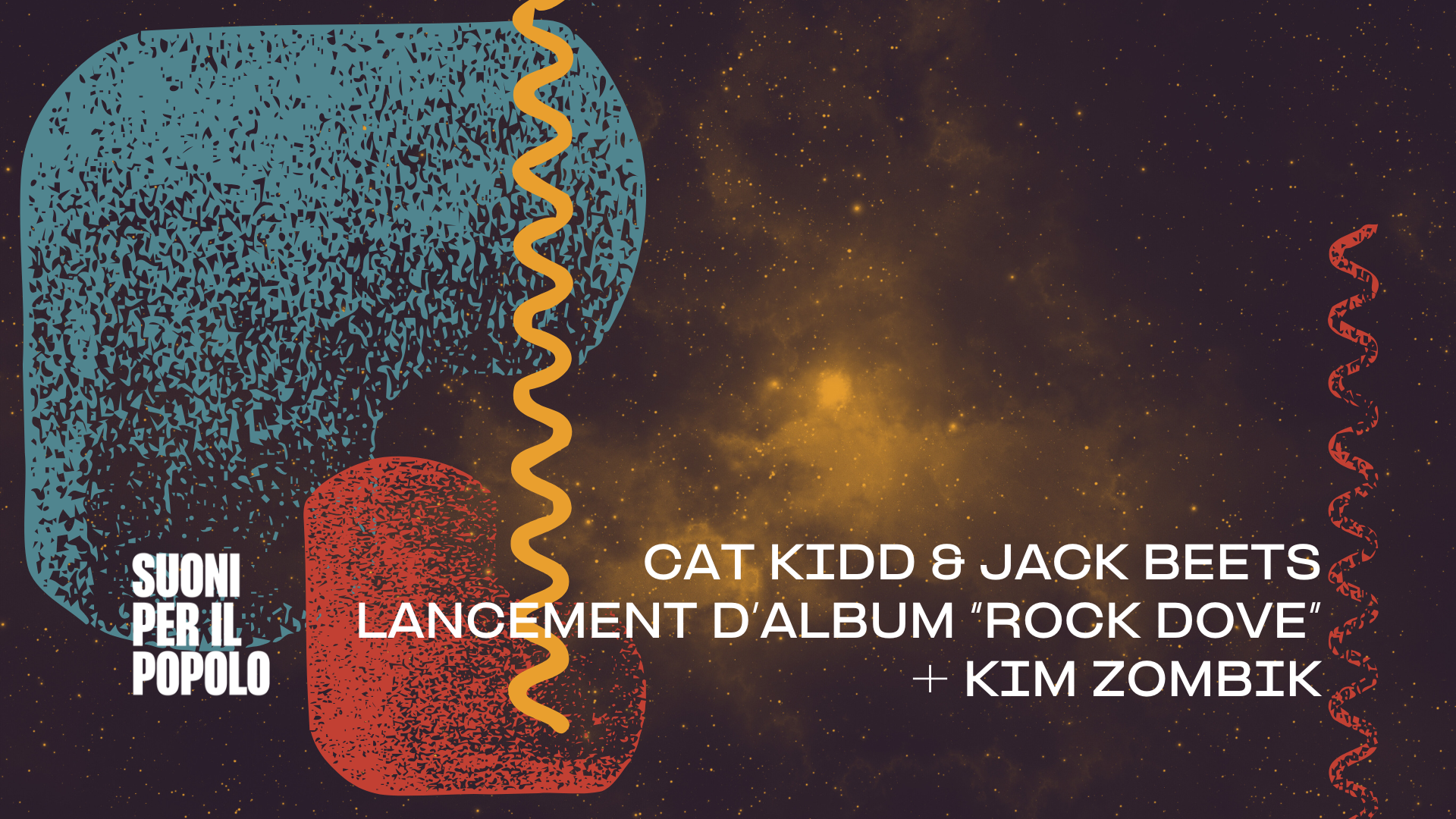 Cat Kidd & Jack Beets lancement d’album “Rock Dove” + Kim Zombik Logo