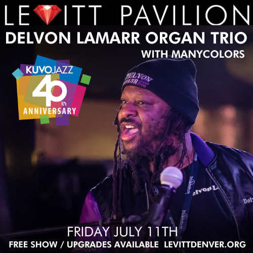 KUVO's 40th Anniversary ft Delvon Lamarr Organ Trio Logo
