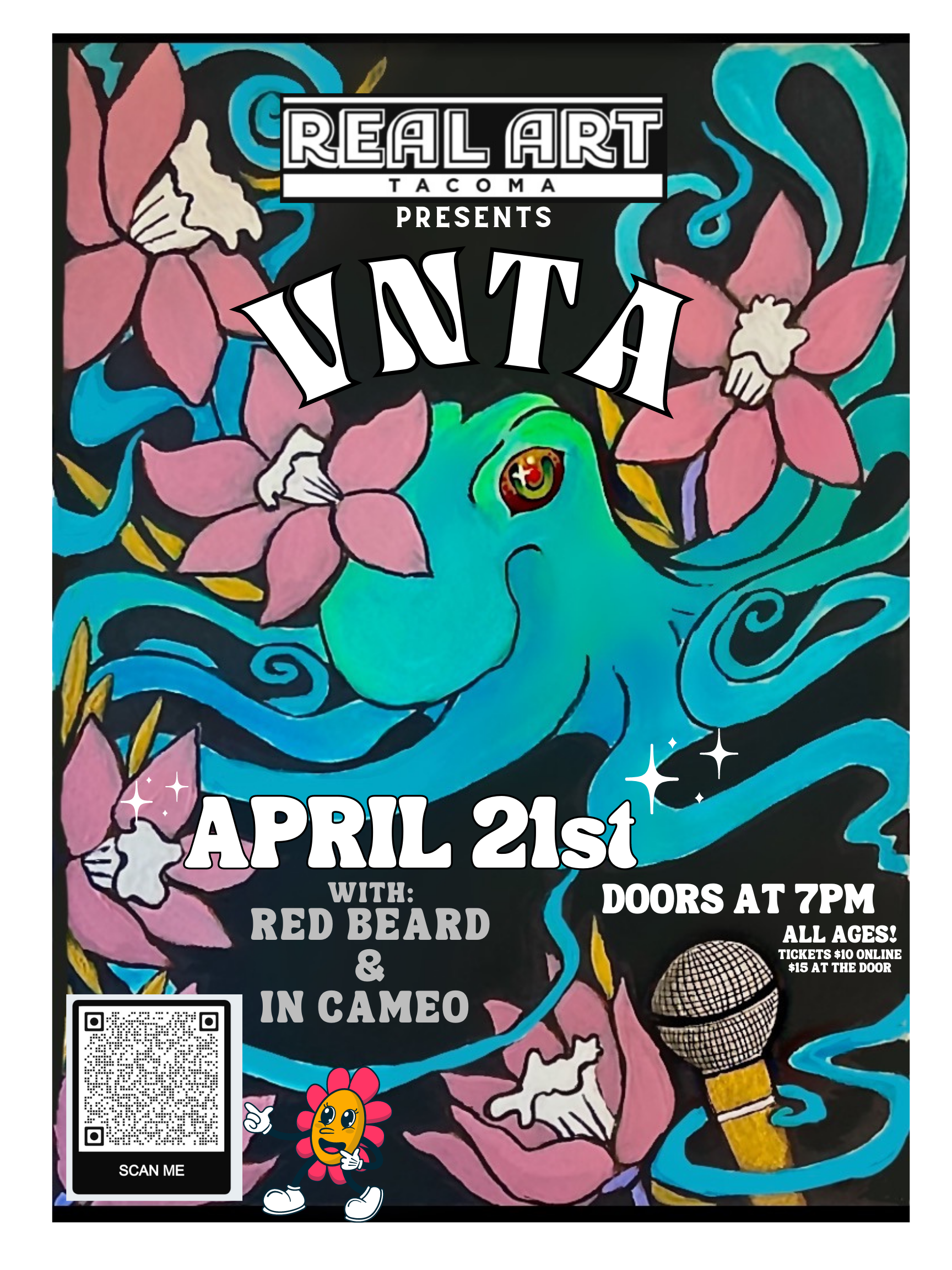 Real Art Tacoma Presents: VNTA, Red Bread, In Cameo Logo