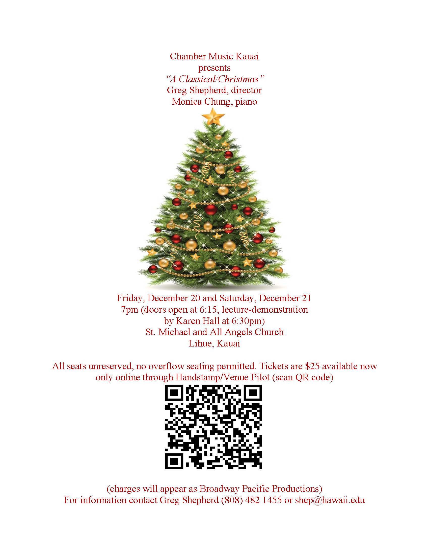 A Classical Christmas, Chamber Music Kauai Logo