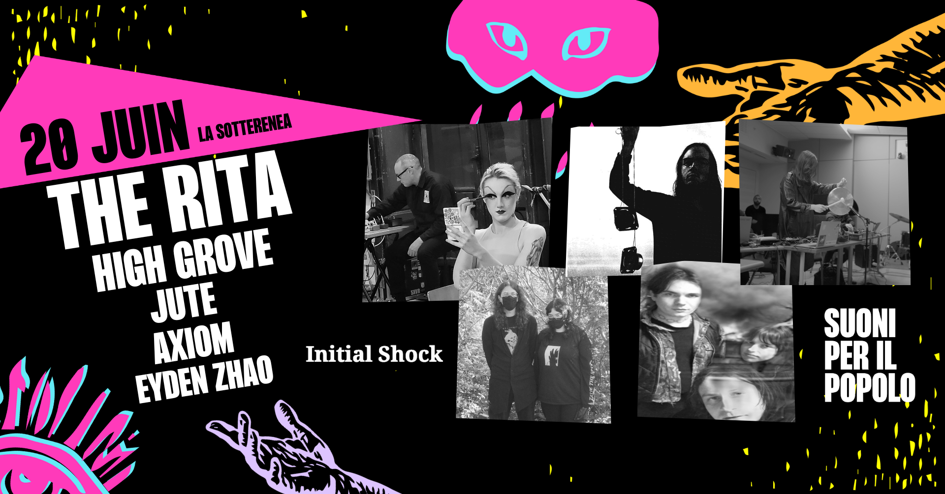 Suoni Per Il Popolo + Initial Shock présentent: The Rita + High Grove + Jute + Axiom + Eyden Zhao Logo