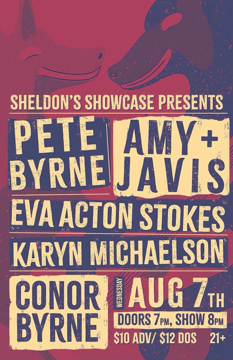 Sheldon's Showcase: Pete Byrne, Amy & Javis Duo, Eva Acton Stokes & Karyn Michaelson Logo