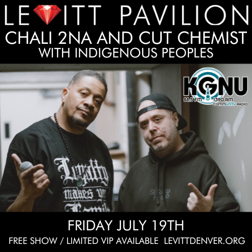 Chali 2na and Cut Chemist with Indigenous Peoples Logo
