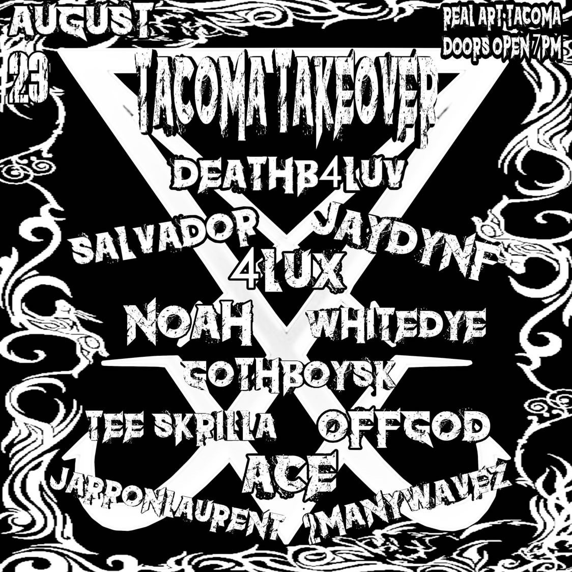 Real Art Tacoma Presents: Tacoma Takeover Logo