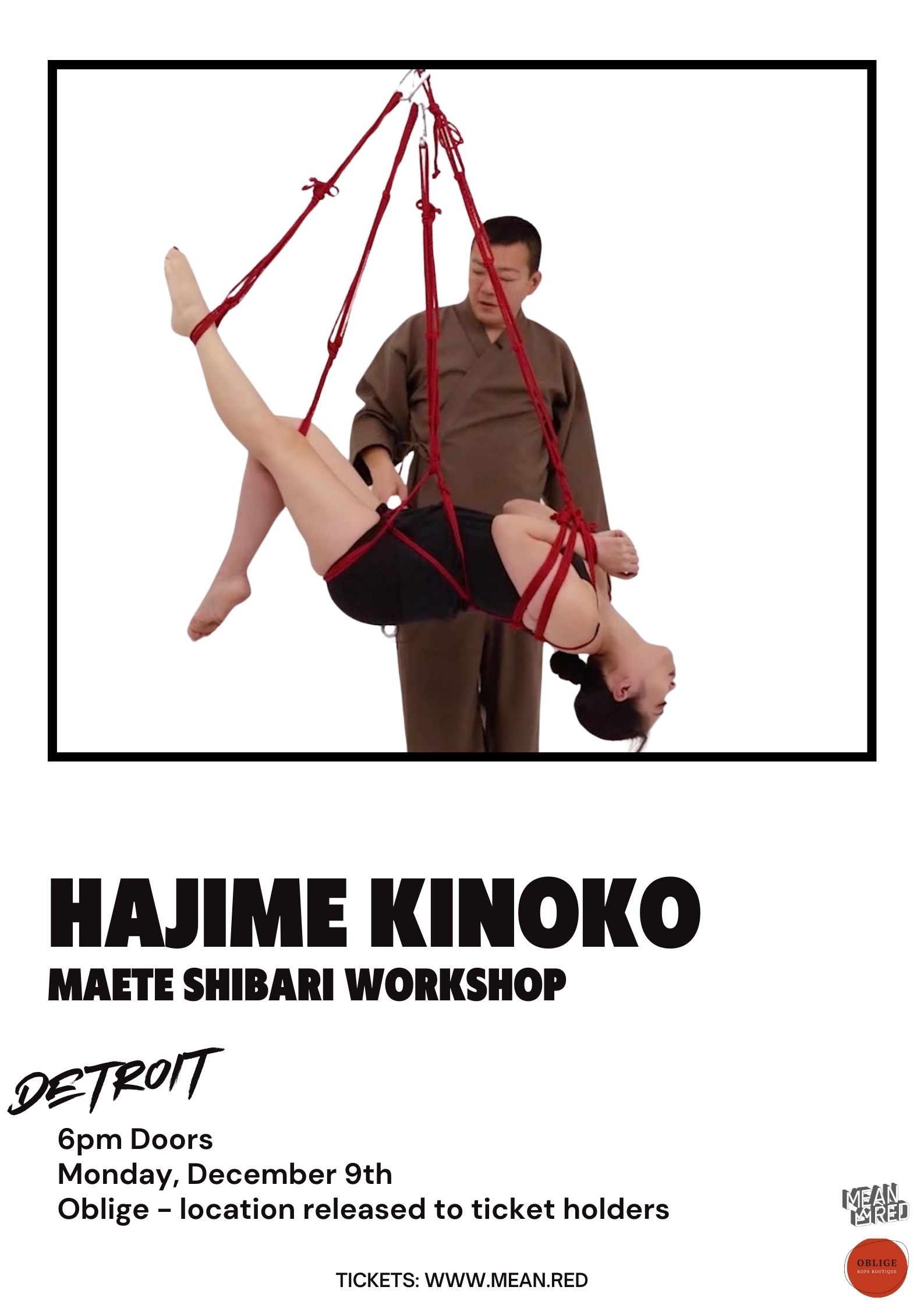 Hajime Kinoko Shibari Master Class: Maete Shibari & Suspension - Detroit Logo