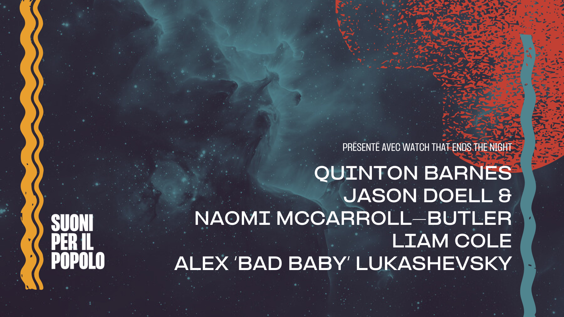 Watch That Ends The Night Records: Quinton Barnes + Jason Doell & Naomi McCarroll-Butler + Liam Cole + Alex ‘Bad Baby’ Lukashevsky Logo