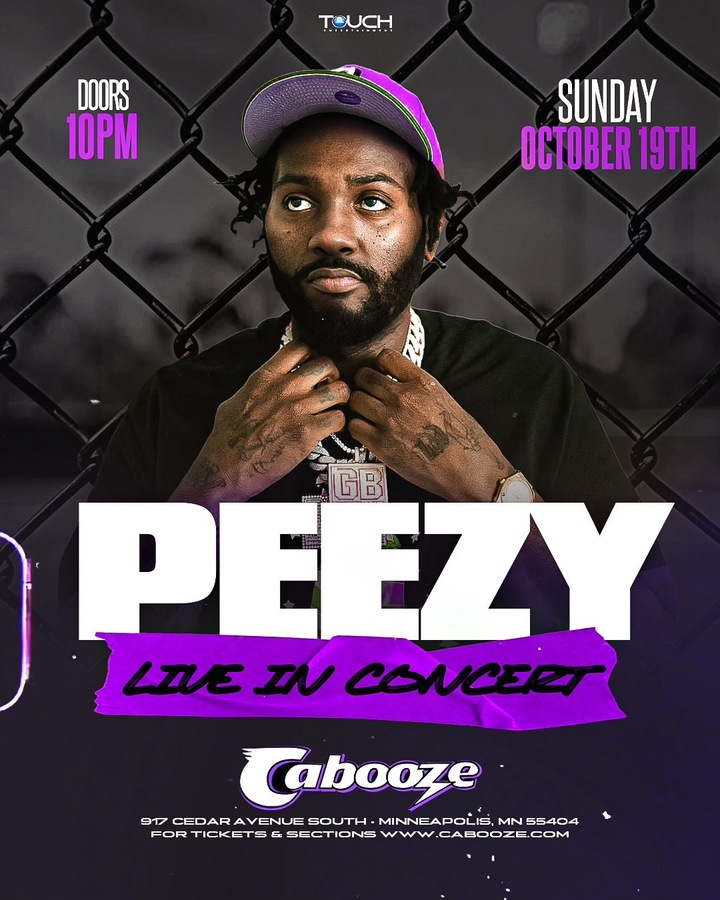 Peezy Rapper Birthplace Peezy Live in Concert | Oct 19th | The Cabooze | Handstamp