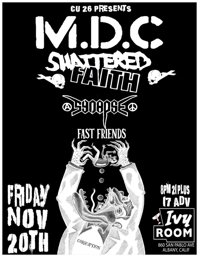 Official event artwork for MDC + SHATTERED FAITH