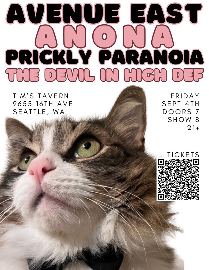 Avenue East, ANONA, Prickly Paranoia, The Devil in High Def at Tim's Tavern