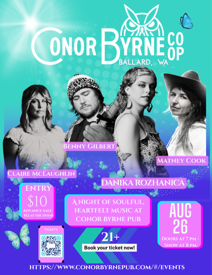 Danika Rozhanica, Benny Gilbert, Matney Cook, Claire McLaughlin at Conor Byrne Pub