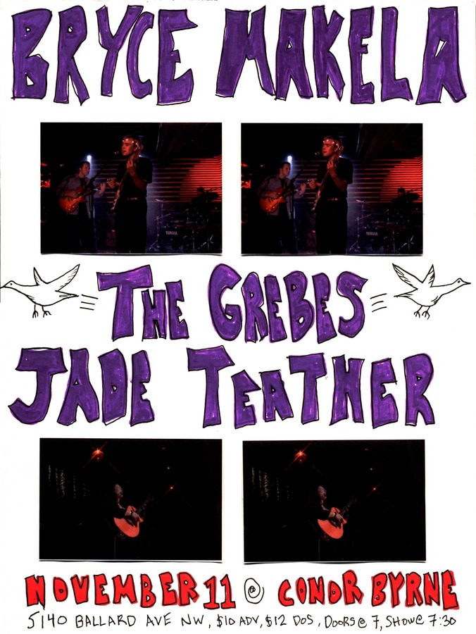 Bryce Makela, The Grebes, Jade Teather at Conor Byrne Pub